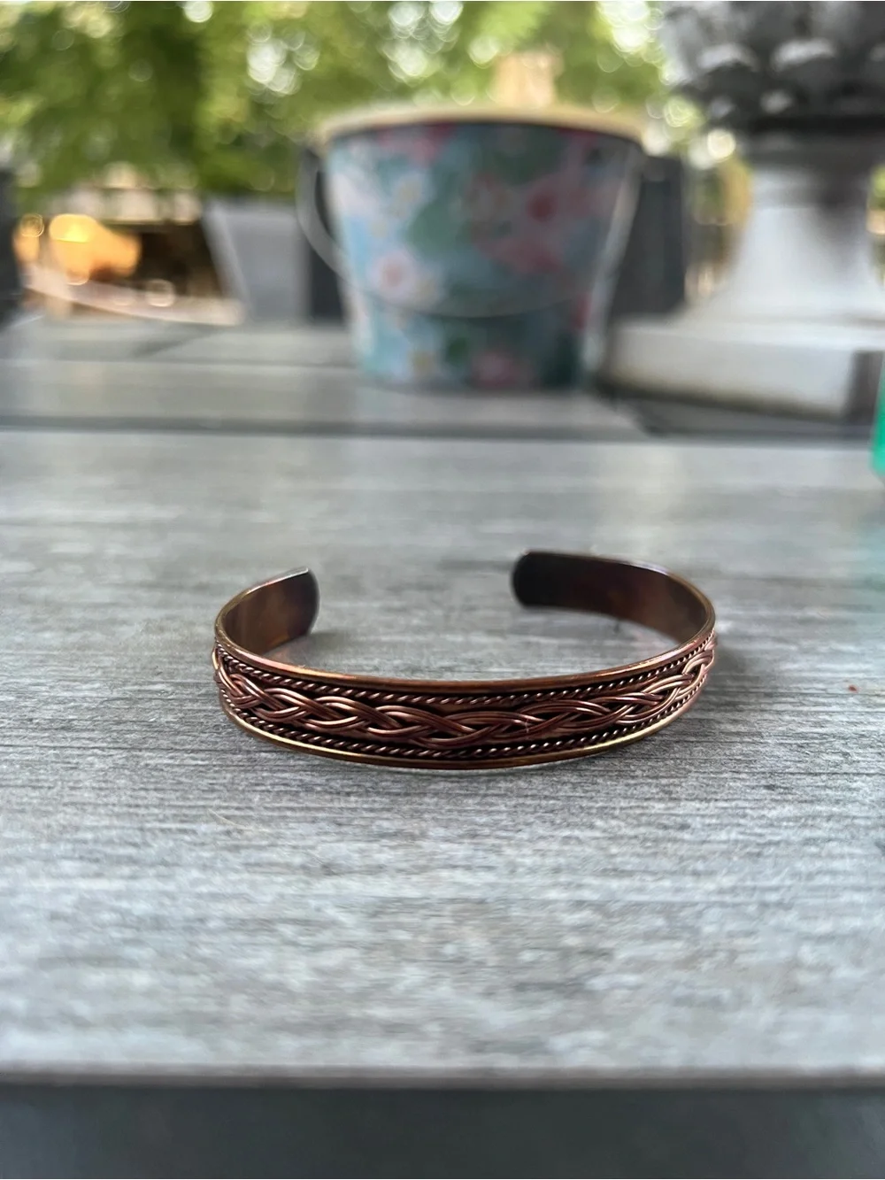 Copper Braided Open Cuff Bracelet - Women Accessories